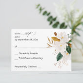 Magnolia White Floral no Meal RSVP (Staand voorkant)