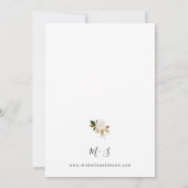 Magnolia White Floral Wedding Kaart (Achterkant)