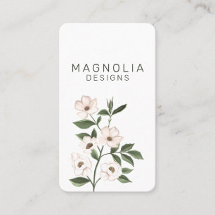 Magnolia White Flower Branch Illustration White Visitekaartje