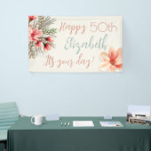 Magnolia Willow Bloemen Verjaardagsfeestje Muur Ba Spandoek (Beurs)