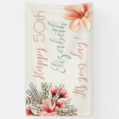 Magnolia Willow Bloemen Verjaardagsfeestje Muur Ba Spandoek (Verticaal)