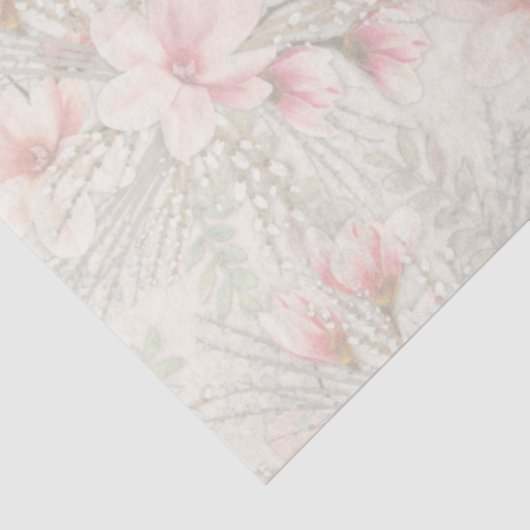 Magnolia Willow Patrooned Floral Tissue Papier (Detail)