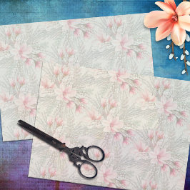 Magnolia Willow Patrooned Floral Tissue Papier