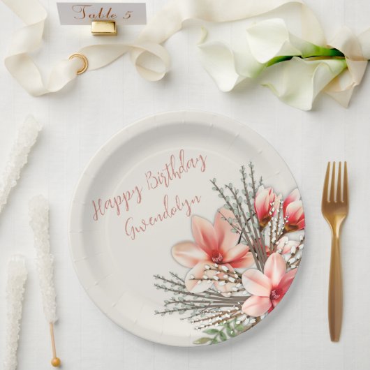 Magnolia Willow Verjaardagsfeestje Papier Borden Papieren Bordje (Huwelijk)