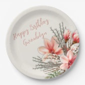 Magnolia Willow Verjaardagsfeestje Papier Borden Papieren Bordje (Voorkant)
