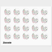 Magnolia Wit Blush Roze Bloem Cupcake Toppers Ronde Sticker (Vel)