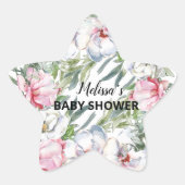 Magnolia Wit Blush Roze Bloem Cupcake Toppers Ster Sticker (Voorkant)