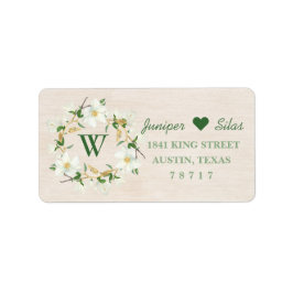 Magnolia Wreath Retouradreslabel Etiket