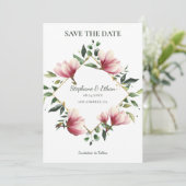 Magnolia Wreath Save The Date (Staand voorkant)
