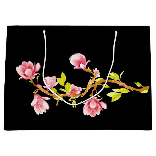 Magnolia Zwart Groot Cadeauzakje (Voorkant)
