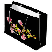 Magnolia Zwart Groot Cadeauzakje (Voorkant Gekanteld)