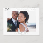 Magnolia zwart wit bruiloft foto dank u briefkaart (Voorkant)