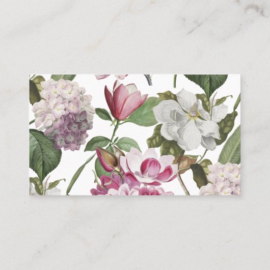 Magnolia's andere bloemen Antiek Botanisch Visitekaartje (Achterkant)