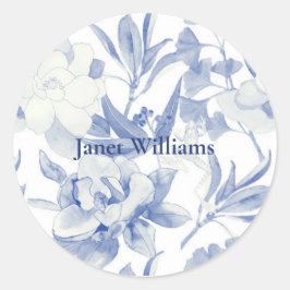 Magnolias azules ronde sticker