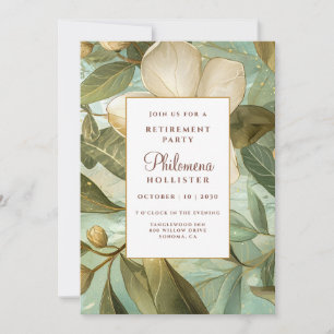 Magnolias Botanische Goud Groene Bloemen Pensioen Kaart