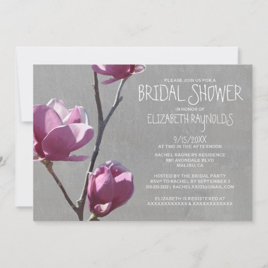 Magnolias Bridal Shower Invitations Kaart (Voorkant)