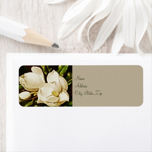 Magnolias Bruiloft retour adreslabels Etiket (Insitu)