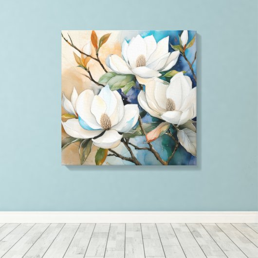 Magnolias Canvas Afdruk (Insitu (Houten vloer))