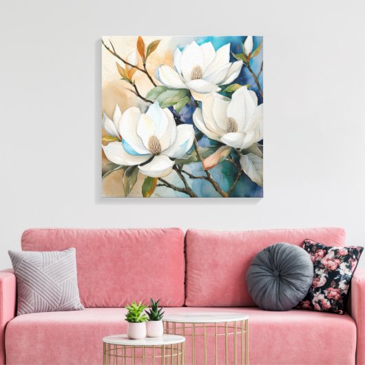 Magnolias Canvas Afdruk (Insitu (Woonkamer))