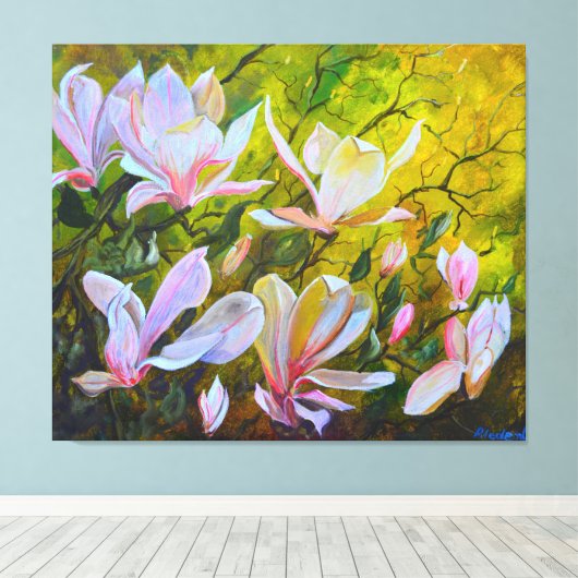 Magnolias Canvas Afdruk (Insitu (Houten vloer))