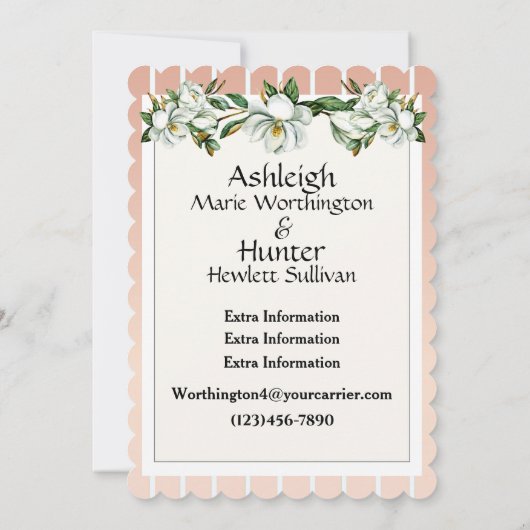 Magnolias - een mooie dag voor een bruiloft - uitn kaart (Achterkant)