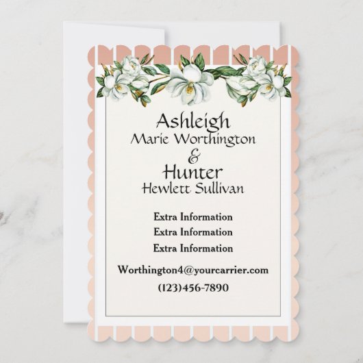 Magnolias - een mooie dag voor een bruiloft - uitn kaart (Achterkant)