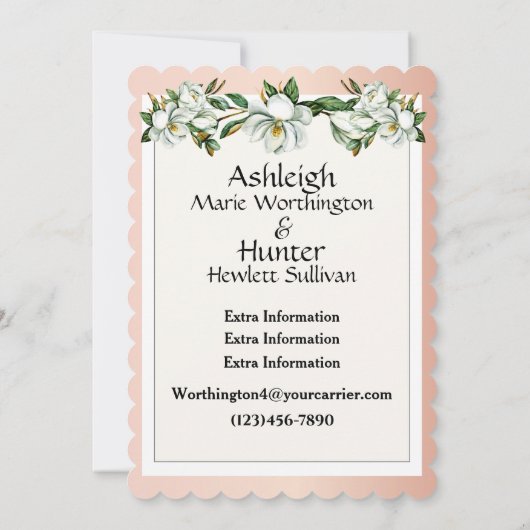 Magnolias - een mooie dag voor een bruiloft - uitn kaart (Achterkant)