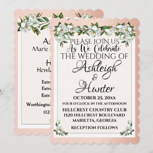 Magnolias - een mooie dag voor een bruiloft - uitn kaart (Voorkant / Achterkant)