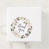 Magnolias en Cotton Wreath Weddenschap Bedankt Bedankjes Labels (In situ)