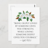 Magnolias en Deep Love Quote Briefkaart (Voorkant / Achterkant)
