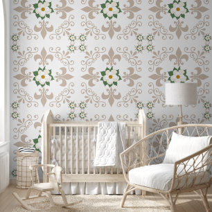 Magnolia's en Fleur de Lis Pattern Behang