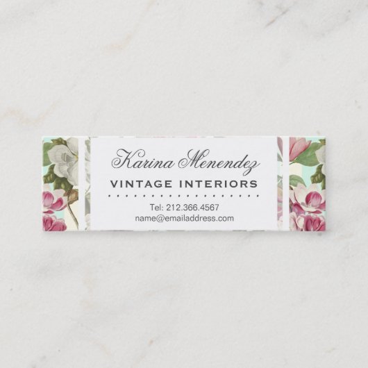 Magnolias en Hydrangeas  Botanische Mini Bu Mini Visitekaartje (Voorkant)