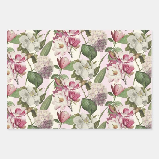 Magnolias en Hydrangeas Inpakpapier Vel (Voorkant 3)
