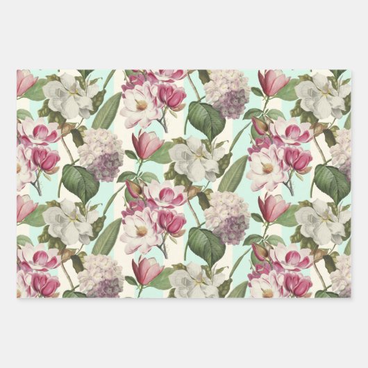 Magnolias en Hydrangeas Inpakpapier Vel (Voorkant 2)