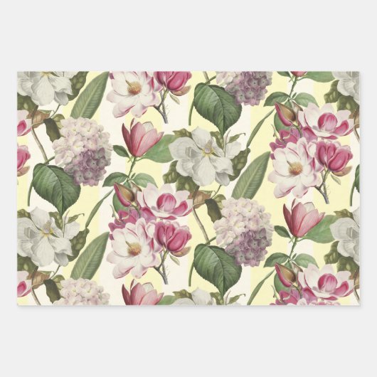 Magnolias en Hydrangeas Inpakpapier Vel (Voorkant)