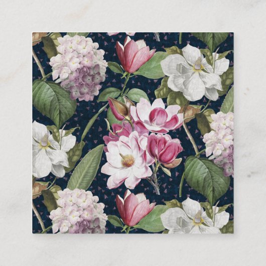 Magnolias en Hydrangeas  Vierkante Visitekaartje (Achterkant)