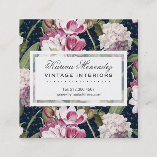 Magnolias en Hydrangeas  Vierkante Visitekaartje (Voorkant)