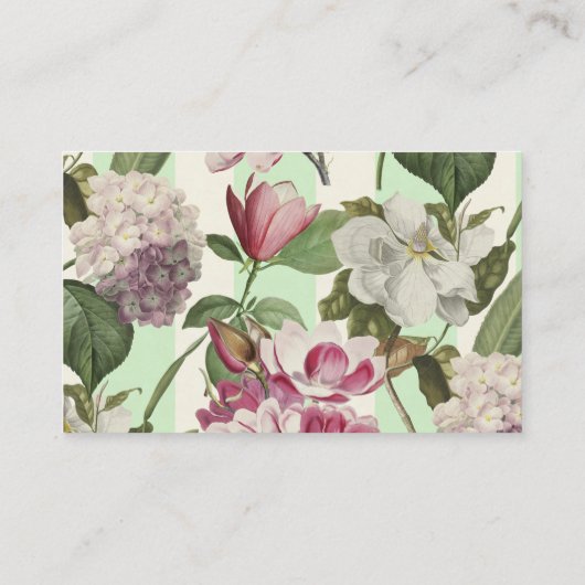 Magnolias en Hydrangeas  Vloertuin Visitekaartje (Achterkant)