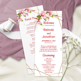 Magnolias Faux Gold Foil Lijst Rustic Wedding Programmakaart