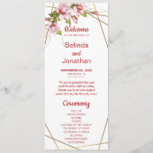Magnolias Faux Gold Foil Lijst Rustic Wedding Programmakaart (Voorkant)