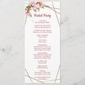 Magnolias Faux Gold Foil Lijst Rustic Wedding Programmakaart (Achterkant)