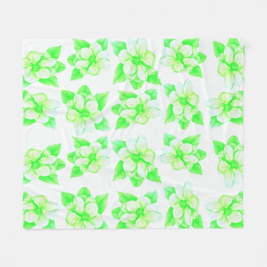 Magnolias Fleece Deken (Voorkant (Horizontaal))