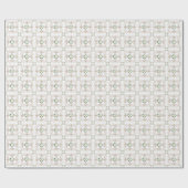 Magnolias | Fleur de Lis Pattern - Greige | wit Cadeaupapier (Vlak)