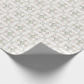 Magnolias | Fleur de Lis Pattern - Greige | wit Cadeaupapier (Hoek)