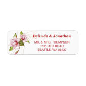 Magnolias Flowers Rustic Wedding Adresetiketten Etiket (Voorkant)