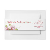 Magnolias Flowers Rustic Wedding Belly Band Uitnodigingen Wikkel (Voorkant Voorbeeld)