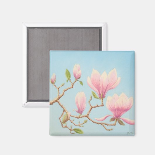Magnolia's in Bloom, Wisley Gardens in Pastel Magneet (Voorkant / Achterkant)