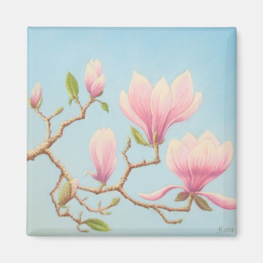Magnolia's in Bloom, Wisley Gardens in Pastel Magneet (Voorkant)