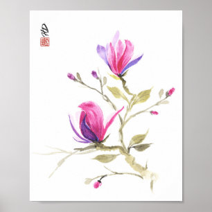 Magnolia's in het lente licht poster
