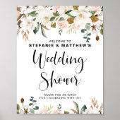 Magnolia's & Katoenen Bruidsfeest Garland Ontvangs Poster (Voorkant)